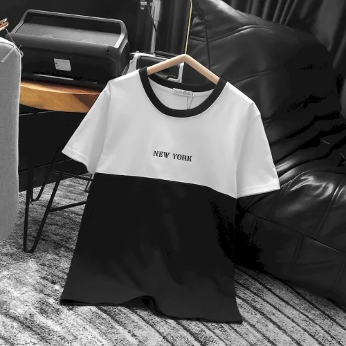 Chỗ sỉ áo Thun Nam Cổ Tròn Pack Horse Thêu Chữ New York Phối Hai Màu