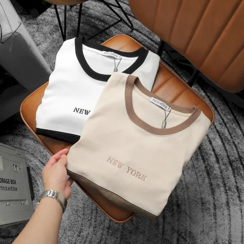 Chỗ sỉ áo Thun Nam Cổ Tròn Pack Horse Thêu Chữ New York Phối Hai Màu