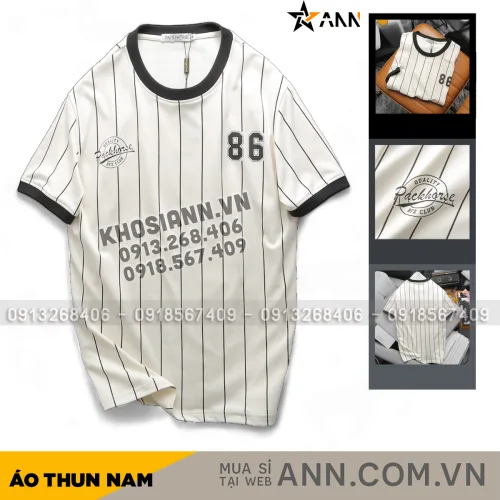 Áo Thun Nam Pack Hourse Cổ Tròn Logo Số 86 Size 3x