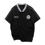 Chuyên sỉ áo Thun Nam Cổ Tròn Phối Sọc Và In Logo Chữ Bền Đẹp Trước Ngực Có Big Size