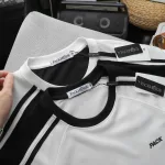 Shop sỉ áo Thun Nam Cổ Tròn Phối Sọc Vai Áo Và Thêu Chữ Pack Trước Ngực Có Big Size