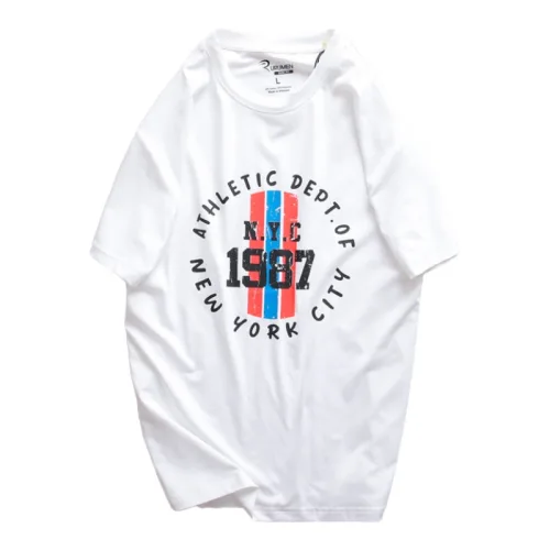 Nơi lấy sỉ áo Thun Nam Cổ Tròn Rurumen Màu Trắng In Chữ NYC 1987 (Có size 4x)