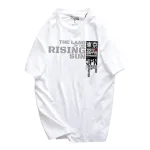 Chuyên sỉ áo Thun Nam Cổ Tròn Rurumen Màu Trắng In Chứ Rising Sun (Có size to 4x)