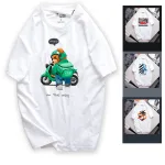Áo Nam Rurumen Cổ Tròn Trắng Hình Gấu Đeo Balo Size 4X