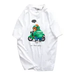 Áo Nam Rurumen Cổ Tròn Trắng Hình Gấu Đeo Balo Size 4X