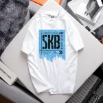 Nguồn hàng sỉ áo Thun Nam Cổ Tròn Rurumen Màu Trắng In Logo Chữ SKB (Có size 4x)