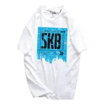 Nguồn hàng sỉ áo Thun Nam Cổ Tròn Rurumen Màu Trắng In Logo Chữ SKB (Có size 4x)