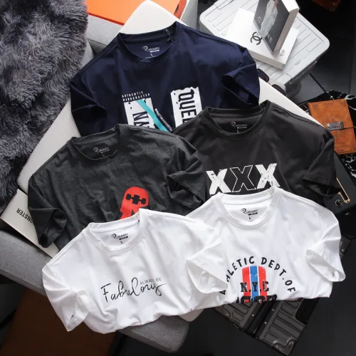 Áo thun nam Rurumen Big Size màu xám cổ tròn in chữ SK8 SKATE