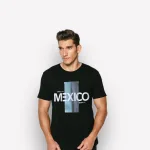 Áo thun nam Rurumen Mexico màu đen, cổ tròn, Big Size