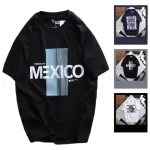 Áo thun nam Rurumen Mexico màu đen, cổ tròn, Big Size