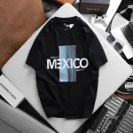 Áo thun nam Rurumen Mexico màu đen, cổ tròn, Big Size