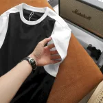 Áo Thun Nam Cổ Tròn Phối Màu Tay Áo Size 3X