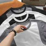 Áo Thun Nam Cổ Tròn Phối Màu Tay Áo Size 3X