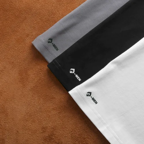 Áo Thun Nam Cổ Tròn Phối Màu Tay Áo Size 3X