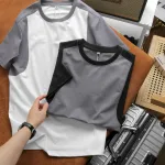 Áo Thun Nam Cổ Tròn Phối Màu Tay Áo Size 3X