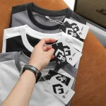 Áo Thun Nam Cổ Tròn Phối Màu Tay Áo Size 3X