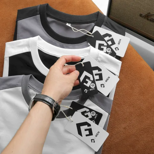 Áo Thun Nam Cổ Tròn Phối Màu Tay Áo Size 3X