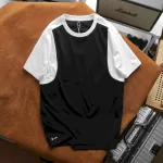 Áo Thun Nam Cổ Tròn Phối Màu Tay Áo Size 3X
