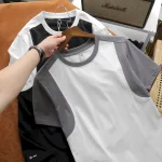 Áo Thun Nam Cổ Tròn Phối Màu Tay Áo Size 3X
