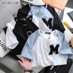 Nơi lấy sỉ áo thun nam cổ tròn thun Quảng Châu thêu đắp nổi chữ M