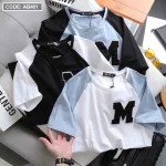 Nơi lấy sỉ áo thun nam cổ tròn thun Quảng Châu thêu đắp nổi chữ M