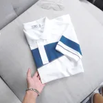 Áo thun polo nam CS185 vải cá sấu Poly phối kẻ sọc màu, có size 3XL