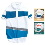 Áo thun polo nam CS185 vải cá sấu Poly phối kẻ sọc màu, có size 3XL