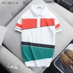 Áo thun polo nam CS185 vải cá sấu Poly phối kẻ sọc màu, có size 3XL