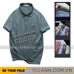 Áo thun polo nam thêu logo chữ Paclehorse, cổ phối sọc, có túi ngực và big size