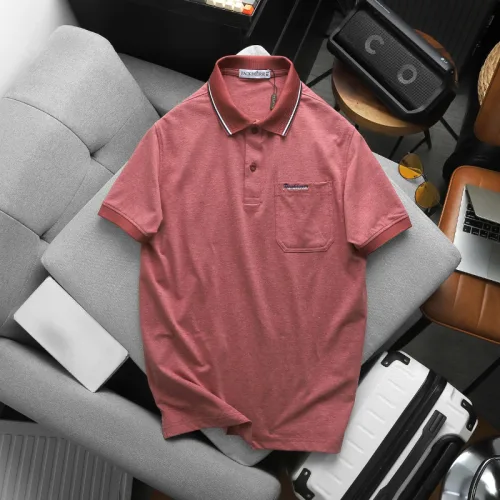 Áo thun polo nam thêu logo chữ Paclehorse, cổ phối sọc, có túi ngực và big size