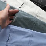Áo thun polo nam thêu logo chữ Paclehorse, cổ phối sọc, có túi ngực và big size