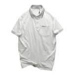 Áo thun polo nam thêu logo chữ Paclehorse, cổ phối sọc, có túi ngực và big size