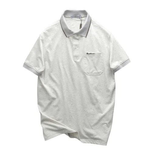 Áo thun polo nam thêu logo chữ Paclehorse, cổ phối sọc, có túi ngực và big size
