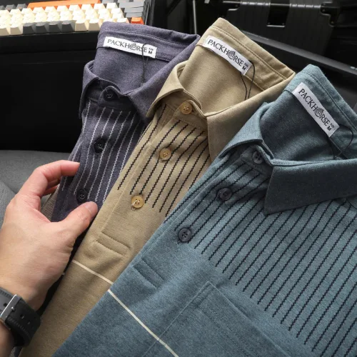 Chuyên sỉ áo Thun Nam Polo - Áo Thun Cổ Bẻ Nam Phối Sọc Có Túi Trước Ngực Sang Trọng Có Big Size