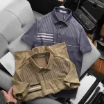 Chuyên sỉ áo Thun Nam Polo - Áo Thun Cổ Bẻ Nam Phối Sọc Có Túi Trước Ngực Sang Trọng Có Big Size
