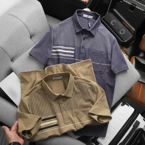 Chuyên sỉ áo Thun Nam Polo - Áo Thun Cổ Bẻ Nam Phối Sọc Có Túi Trước Ngực Sang Trọng Có Big Size