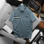 Chuyên sỉ áo Thun Nam Polo - Áo Thun Cổ Bẻ Nam Phối Sọc Có Túi Trước Ngực Sang Trọng Có Big Size