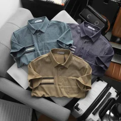 Chuyên sỉ áo Thun Nam Polo - Áo Thun Cổ Bẻ Nam Phối Sọc Có Túi Trước Ngực Sang Trọng Có Big Size