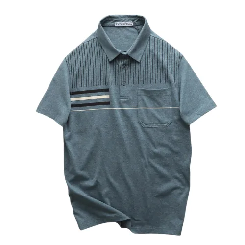 Chuyên sỉ áo Thun Nam Polo - Áo Thun Cổ Bẻ Nam Phối Sọc Có Túi Trước Ngực Sang Trọng Có Big Size
