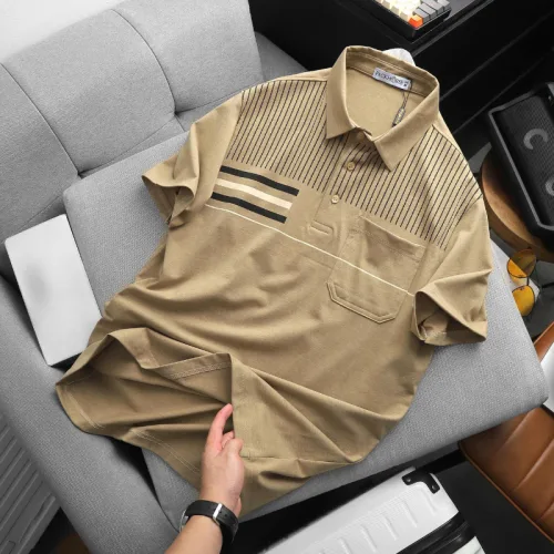 Chuyên sỉ áo Thun Nam Polo - Áo Thun Cổ Bẻ Nam Phối Sọc Có Túi Trước Ngực Sang Trọng Có Big Size