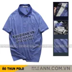 Áo thun polo nam có túi trước ngực, cổ bẻ phối sọc hoa, có Big Size