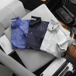 Áo thun polo nam có túi trước ngực, cổ bẻ phối sọc hoa, có Big Size
