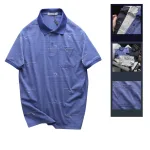 Áo thun polo nam có túi trước ngực, cổ bẻ phối sọc hoa, có Big Size