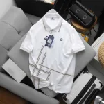 Áo Polo Nam Cổ Bẻ Thêu Chữ R Phối Sọc Vạt Áo Big Size