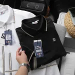 Áo Polo Nam Cổ Bẻ Thêu Chữ R Phối Sọc Vạt Áo Big Size