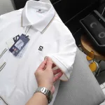 Áo Polo Nam Cổ Bẻ Thêu Chữ R Phối Sọc Vạt Áo Big Size
