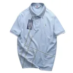 Áo Polo Nam Cổ Bẻ Thêu Chữ R Phối Sọc Vạt Áo Big Size