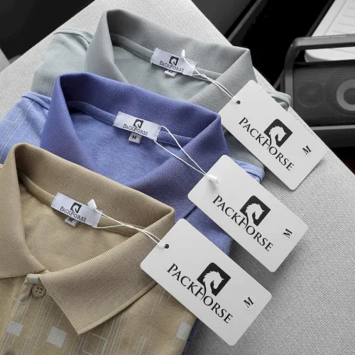Áo Polo nam Pack Horse cổ bẻ, túi ngực in hình vuông size 3X