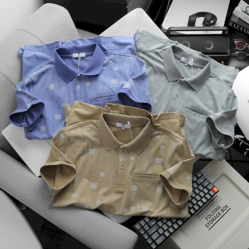 Áo Polo nam Pack Horse cổ bẻ, túi ngực in hình vuông size 3X