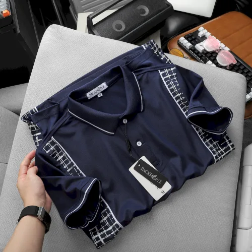Nguồn hàng sỉ áo Thun Nam Polo Cổ Bẻ Phối Hoạ Tiết Sọc Ngang (Có size 3x)